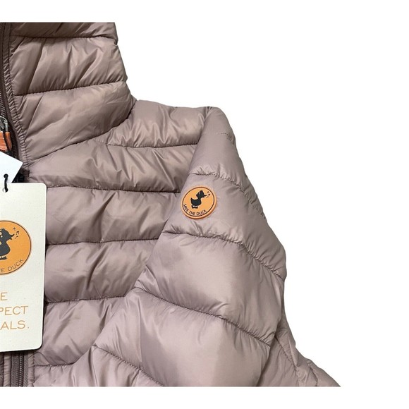 Save The Duck Giga 15 Daisy Hooded Puffer Jacket Hood - Women’s Size 1X Pink - Picture 4 of 9